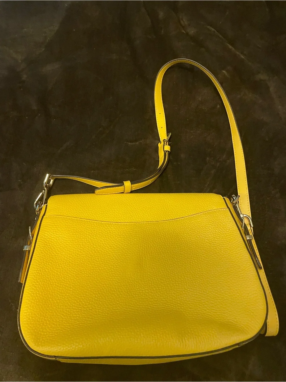 Michael Kors Bright Yellow Pebble Leather Crossbody. New without tags.